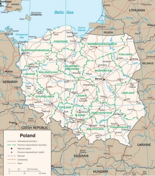 Mapa - Polônia